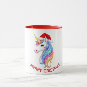 Unicorn Merry Christmas Design Mug