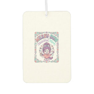 Unicorn Messy Bun Unicorn Mum Retro Style Graphic Car Air Freshener
