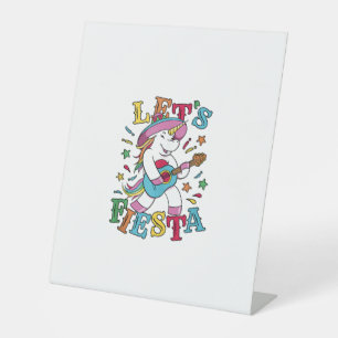Unicorn Mexican Fiesta Guitar Fun Design Tank Top Pedestal Sign
