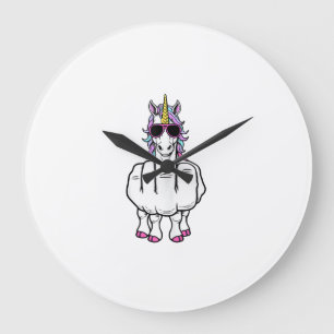 Unicorn Middle Finger Funny Magical Offensive Rude Large Clock