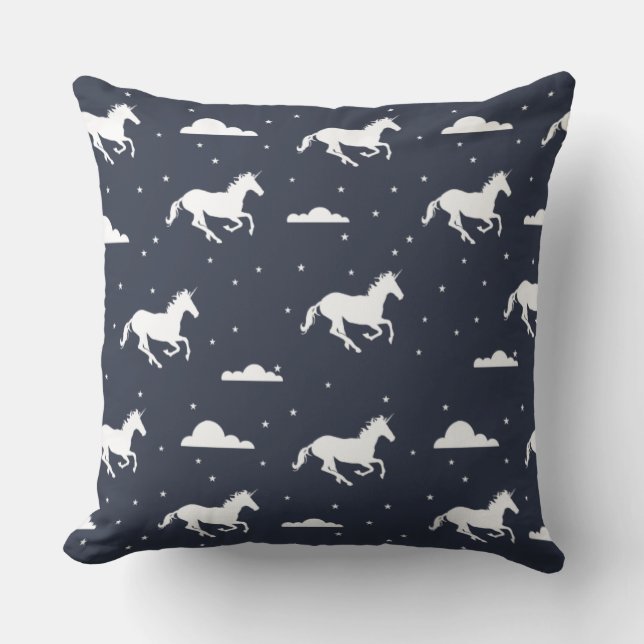 Unicorn Midnight Sky Pattern Cushion (Front)
