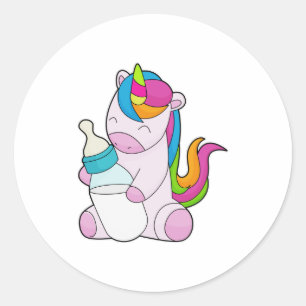 Unicorn Milk bottle Classic Round Sticker