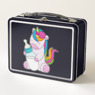 Unicorn Milk bottle Metal Lunch Box
