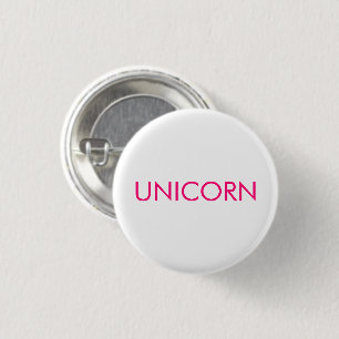 "Unicorn" minimalist hot pink fuchsia white 3 Cm Round Badge