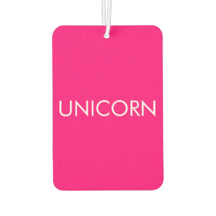 "Unicorn" minimalist hot pink fuchsia white car Car Air Freshener