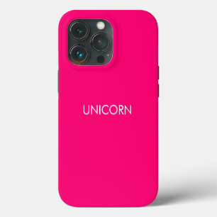 "Unicorn" minimalist hot pink fuchsia white iPhone 13 Pro Case