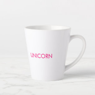 "Unicorn" minimalist hot pink fuchsia white Latte Mug