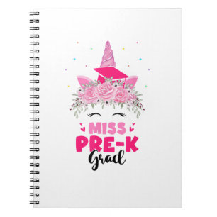 Unicorn Miss Pre-k Grad Preschool Graduation Girls Notebook