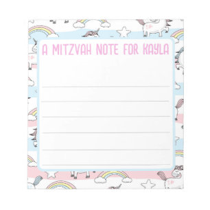 Unicorn Mitzvah Note Pad with Lines