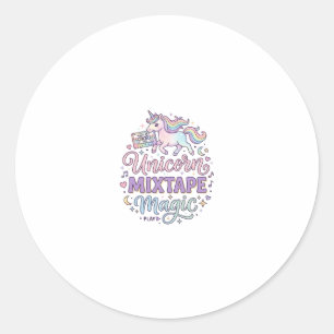 Unicorn Mixtape Magic Adorable Sticker and Shirt D