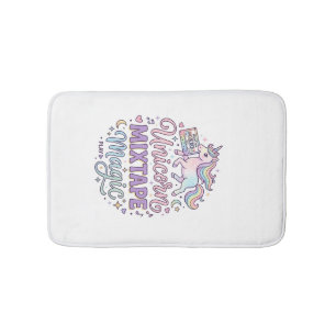 Unicorn Mixtape Magic Adorable Sticker and Shirt D Bath Mat