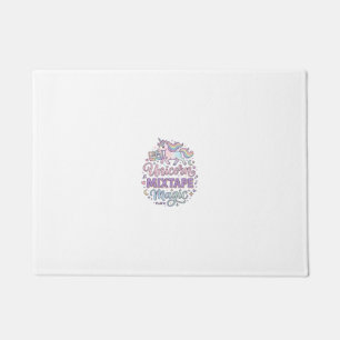 Unicorn Mixtape Magic Adorable Sticker and Shirt D Doormat