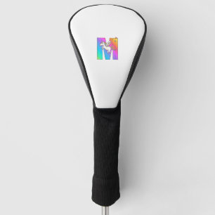 Unicorn Monogram Letter M Initial Cute Girls Birth Golf Head Cover