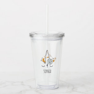 Unicorn Moon and Stars Customised Acrylic Tumbler