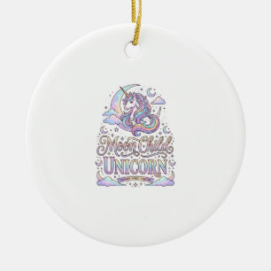 Unicorn Moon Child Unicorn Original Zazzle Design_ Ceramic Tree Decoration
