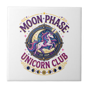 Unicorn Moon Phase Unicorn Club Commercial Shirt G Tile