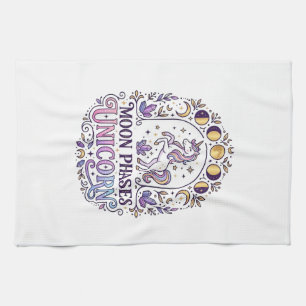 Unicorn Moon Phases Unicorn White Background Shirt Tea Towel