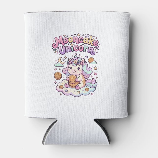 Unicorn Mooncake Unicorn Charming Apparel Graphic_ Can Cooler (Front)