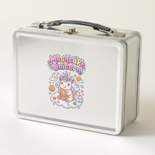 Unicorn Mooncake Unicorn Charming Apparel Graphic_ Metal Lunch Box