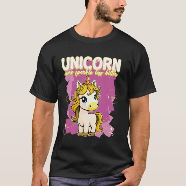 Unicorn More Sparkle Less Bitter Unicorn T-Shirt (Front)