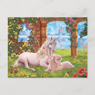 Unicorn Mother and Foal Postcard