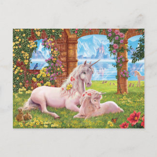 Unicorn Mother and Foal Postcard