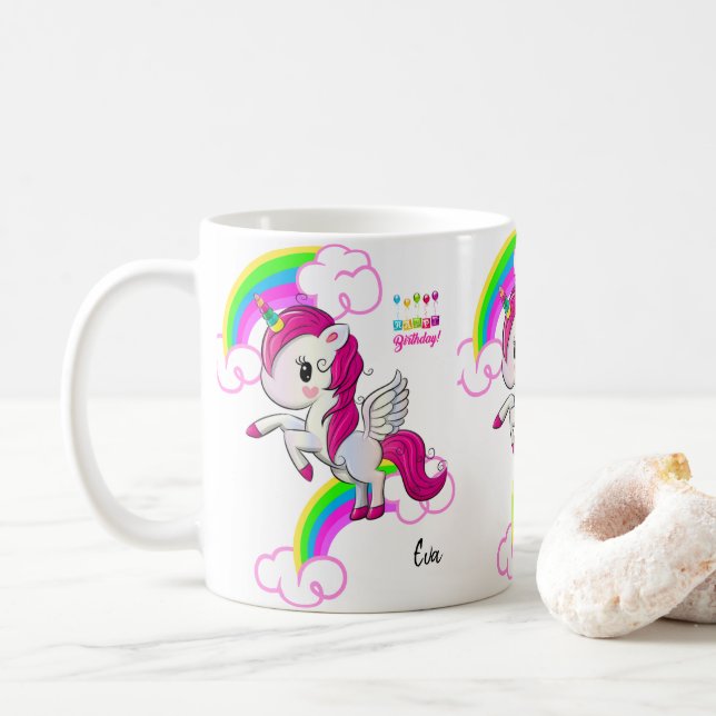 Unicorn Mug Happy Birthday Mug (With Donut)