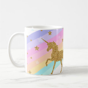 Unicorn Mug , Pink & Gold 11oz Classic Mug