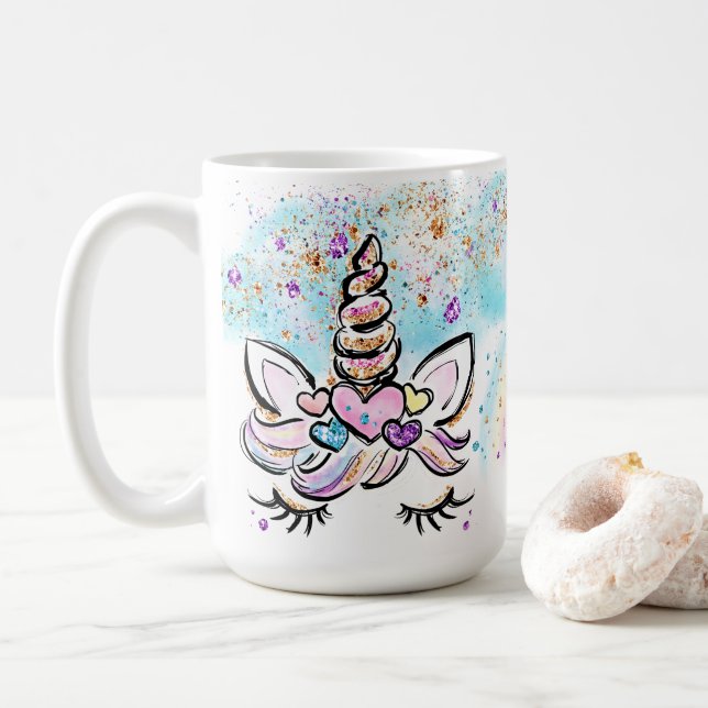 Unicorn Mug Whimsical & Cute Coffee Mug  (With Donut)