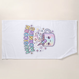 Unicorn Mugicorn Morning Graphic Design Zazzle Des Beach Towel