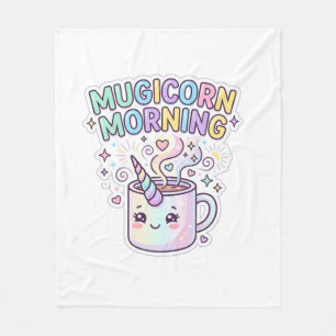 Unicorn Mugicorn Morning Graphic Design Zazzle Des Fleece Blanket