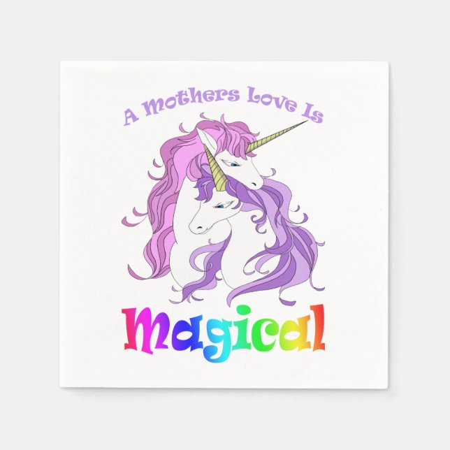 Unicorn Mum A Mothers Love Is Magical Napkin (Front)