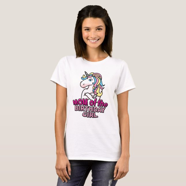 Unicorn Mum of the Birthday Girl T-shirt (Front Full)
