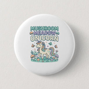 Unicorn Mushroom Meadow Unicorn Trendy T-Shirt Des 6 Cm Round Badge