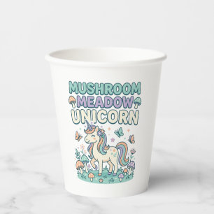 Unicorn Mushroom Meadow Unicorn Trendy T-Shirt Des Paper Cups