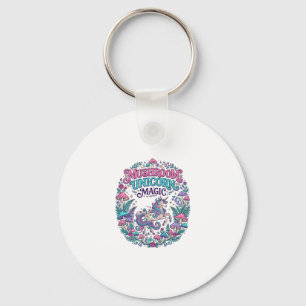 Unicorn Mushroom Unicorn Magic Colorful POD Artwor Key Ring