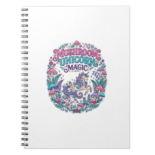Unicorn Mushroom Unicorn Magic Colorful POD Artwor Notebook