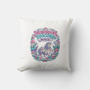 Unicorn Mushroom Unicorn Magic Colourful POD Artwo Cushion