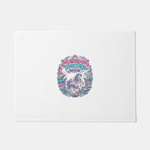 Unicorn Mushroom Unicorn Magic Colourful POD Artwo Doormat