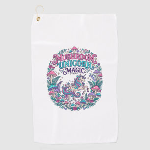 Unicorn Mushroom Unicorn Magic Colourful POD Artwo Golf Towel
