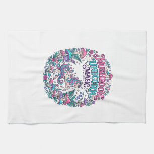 Unicorn Mushroom Unicorn Magic Colourful POD Artwo Tea Towel