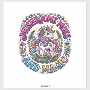 Unicorn Mushrooms Moss and Magic Commercial Shirt