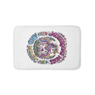 Unicorn Mushrooms Moss and Magic Commercial Shirt Bath Mat