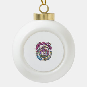 Unicorn Mushrooms Moss and Magic Commercial Shirt Ceramic Ball Christmas Ornament