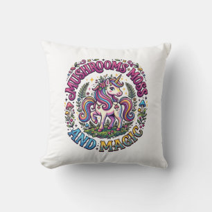 Unicorn Mushrooms Moss and Magic Commercial Shirt Cushion