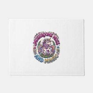 Unicorn Mushrooms Moss and Magic Commercial Shirt Doormat