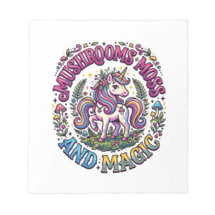 Unicorn Mushrooms Moss and Magic Commercial Shirt  Notepad