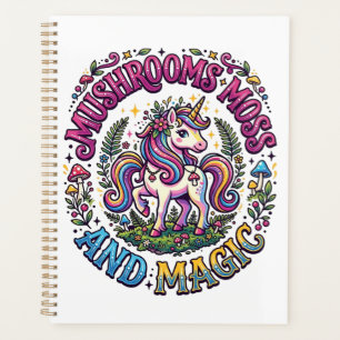 Unicorn Mushrooms Moss and Magic Commercial Shirt Planner