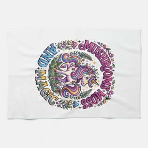 Unicorn Mushrooms Moss and Magic Commercial Shirt Tea Towel