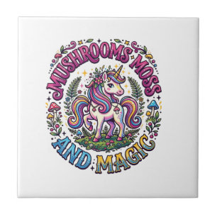 Unicorn Mushrooms Moss and Magic Commercial Shirt  Tile